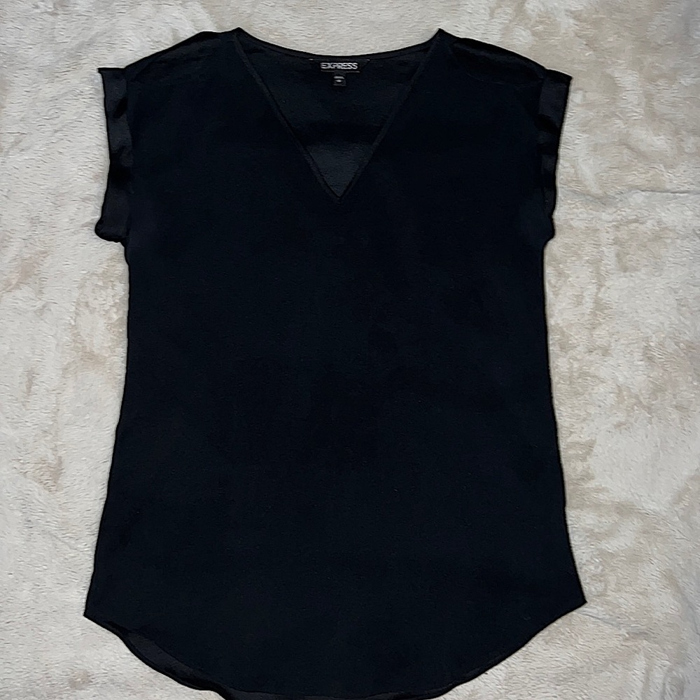 Black silk short sleeve Express t shirt